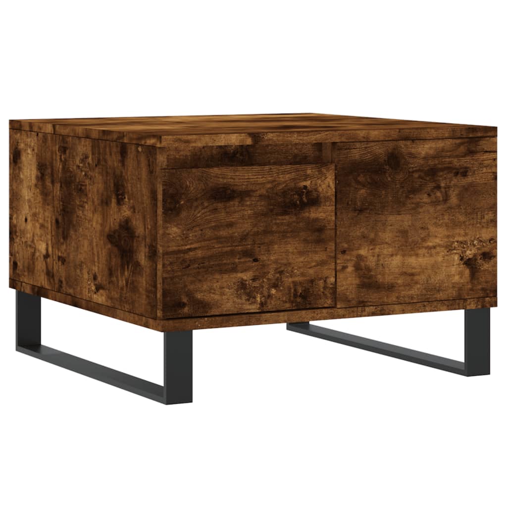 Salontafel 55x55x36,5 cm bewerkt hout gerookt eikenkleurig is nu te koop bij PeponiXL, paradijselijk wonen!