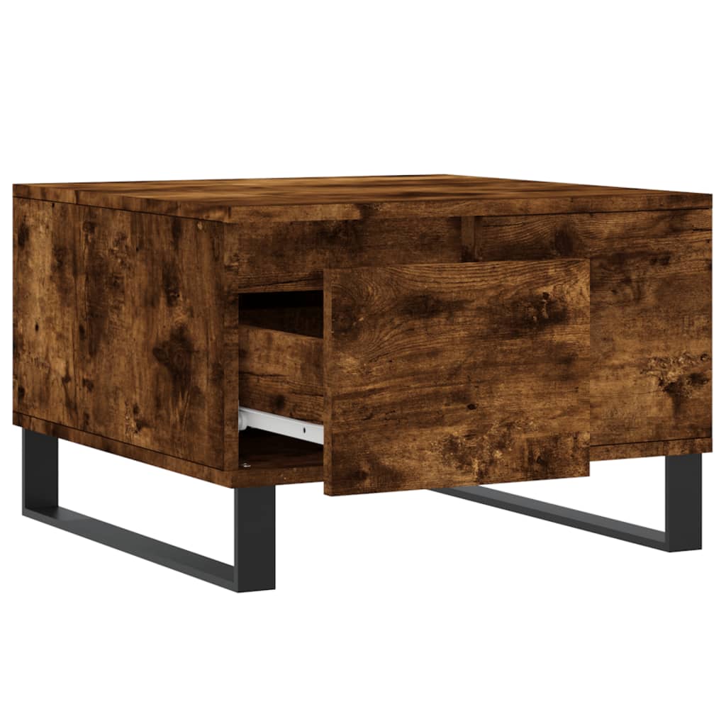 Salontafel 55x55x36,5 cm bewerkt hout gerookt eikenkleurig is nu te koop bij PeponiXL, paradijselijk wonen!