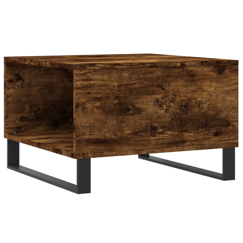 Salontafel 55x55x36,5 cm bewerkt hout gerookt eikenkleurig is nu te koop bij PeponiXL, paradijselijk wonen!