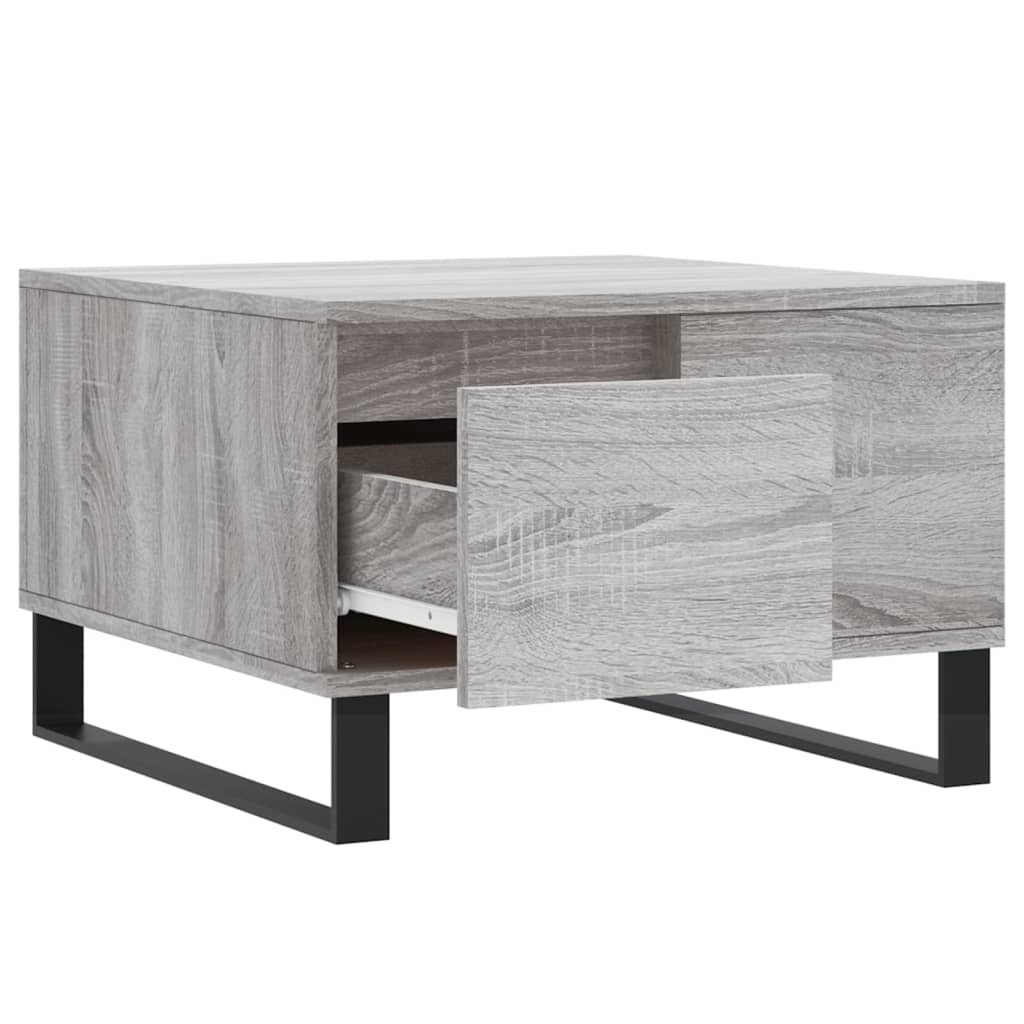 Salontafel 55x55x36,5 cm bewerkt hout grijs sonoma eikenkleurig is nu te koop bij PeponiXL, paradijselijk wonen!