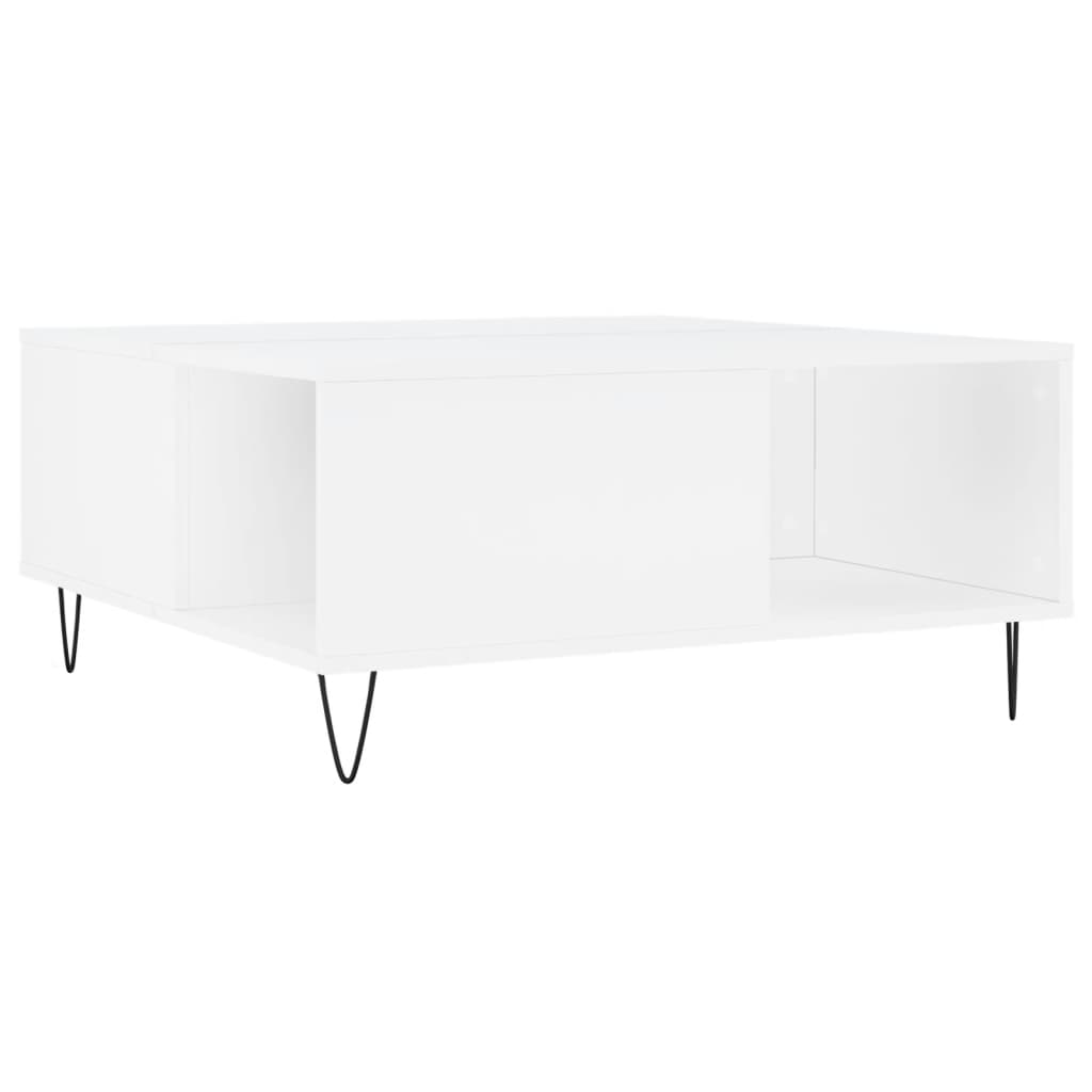 Salontafel 80x80x36,5 cm bewerkt hout wit is nu te koop bij PeponiXL, paradijselijk wonen!
