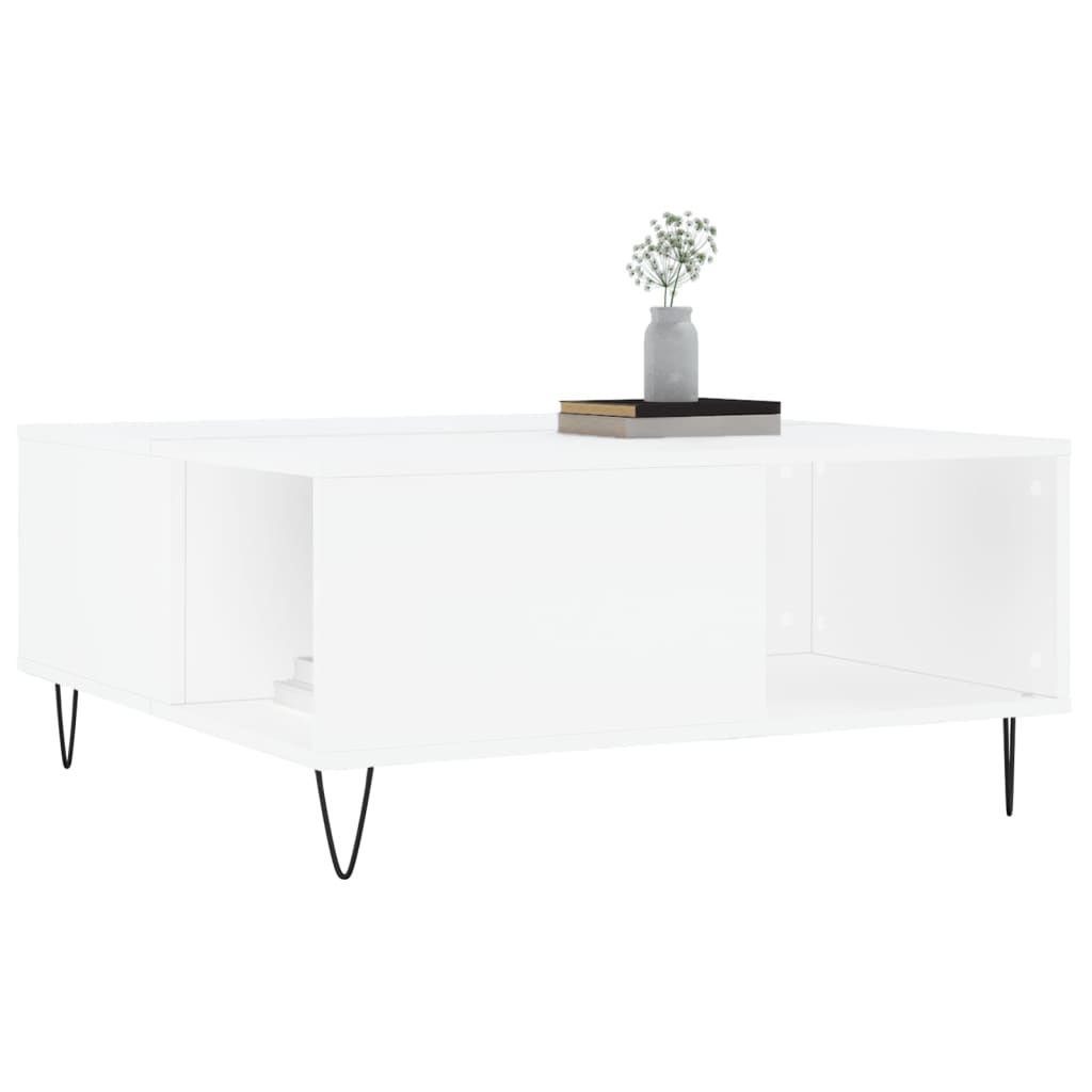 Salontafel 80x80x36,5 cm bewerkt hout wit is nu te koop bij PeponiXL, paradijselijk wonen!