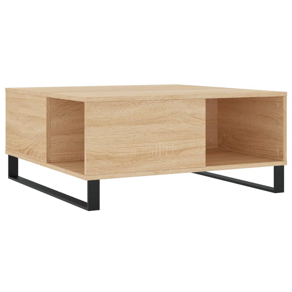 Salontafel 80x80x36,5 cm bewerkt hout sonoma eikenkleurig is nu te koop bij PeponiXL, paradijselijk wonen!