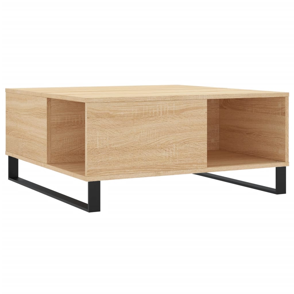 Salontafel 80x80x36,5 cm bewerkt hout sonoma eikenkleurig is nu te koop bij PeponiXL, paradijselijk wonen!