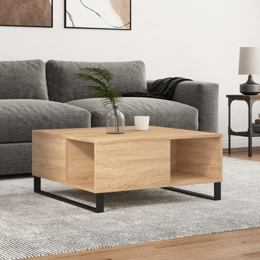 Salontafel 80x80x36,5 cm bewerkt hout sonoma eikenkleurig is nu te koop bij PeponiXL, paradijselijk wonen!