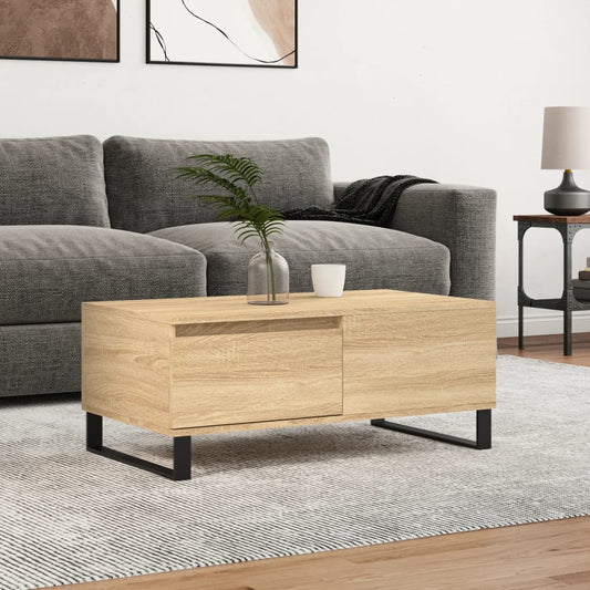 Salontafel 90x50x36,5 cm bewerkt hout sonoma eikenkleurig is nu te koop bij PeponiXL, paradijselijk wonen!