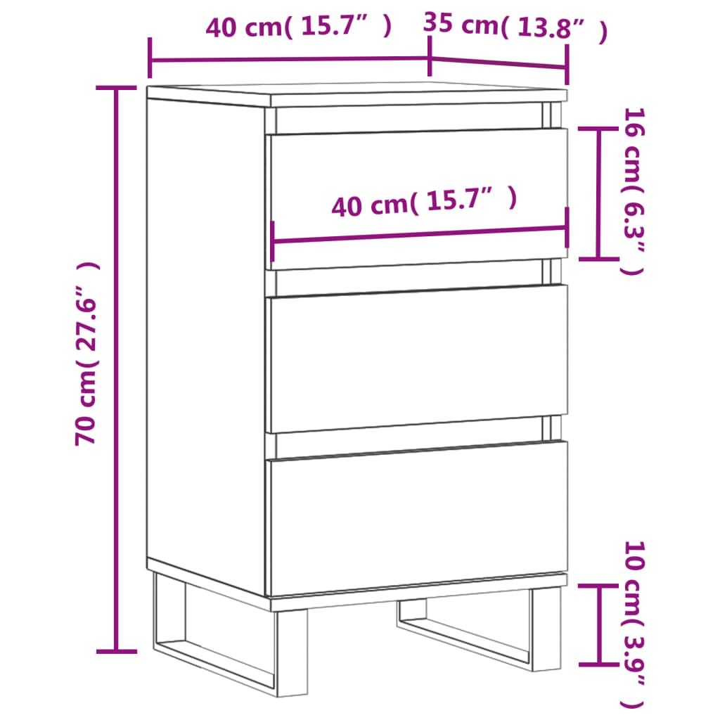 Dressoir 40x35x70 cm bewerkt hout gerookt eikenkleurig is nu te koop bij PeponiXL, paradijselijk wonen!