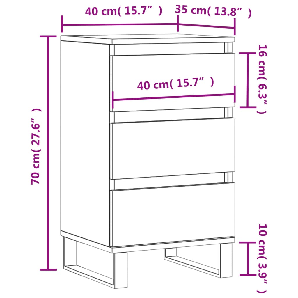 Dressoir 40x35x70 cm bewerkt hout grijs sonoma is nu te koop bij PeponiXL, paradijselijk wonen!