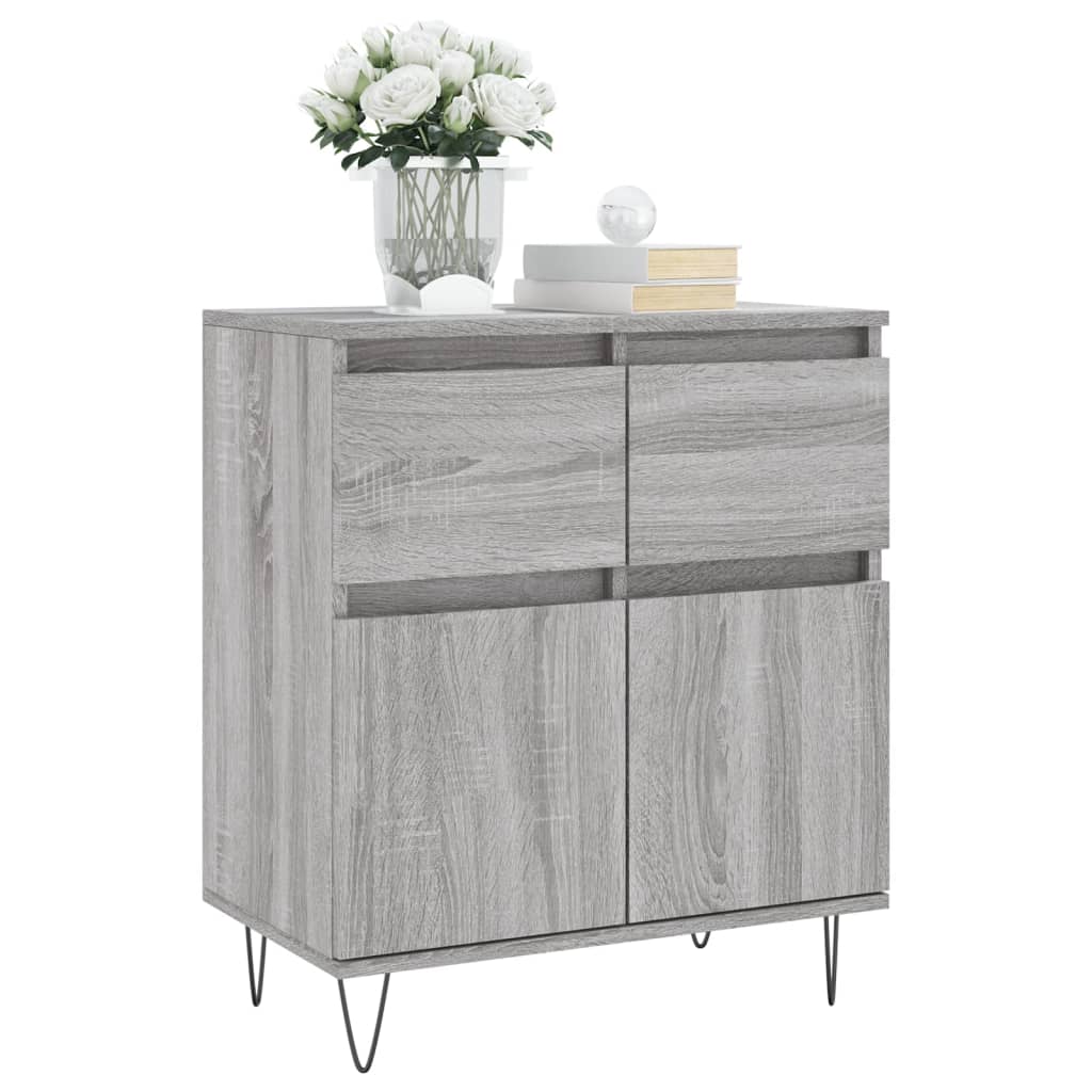 Dressoir 60x35x70 cm bewerkt hout grijs sonoma eikenkleurig is nu te koop bij PeponiXL, paradijselijk wonen!