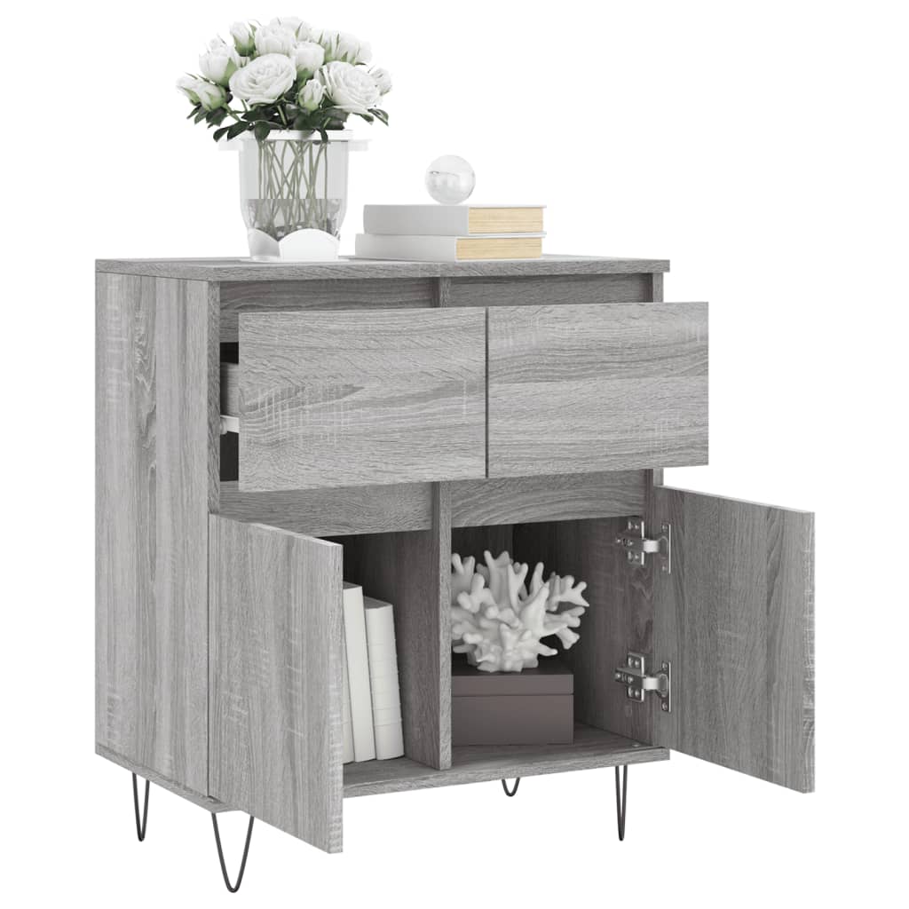 Dressoir 60x35x70 cm bewerkt hout grijs sonoma eikenkleurig is nu te koop bij PeponiXL, paradijselijk wonen!