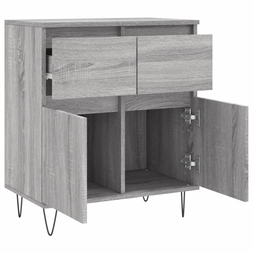 Dressoir 60x35x70 cm bewerkt hout grijs sonoma eikenkleurig is nu te koop bij PeponiXL, paradijselijk wonen!