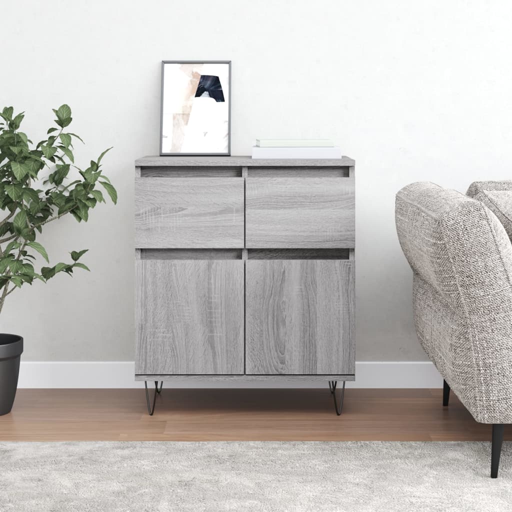Dressoir 60x35x70 cm bewerkt hout grijs sonoma eikenkleurig is nu te koop bij PeponiXL, paradijselijk wonen!