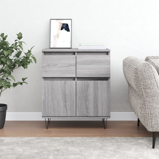 Dressoir 60x35x70 cm bewerkt hout grijs sonoma eikenkleurig is nu te koop bij PeponiXL, paradijselijk wonen!