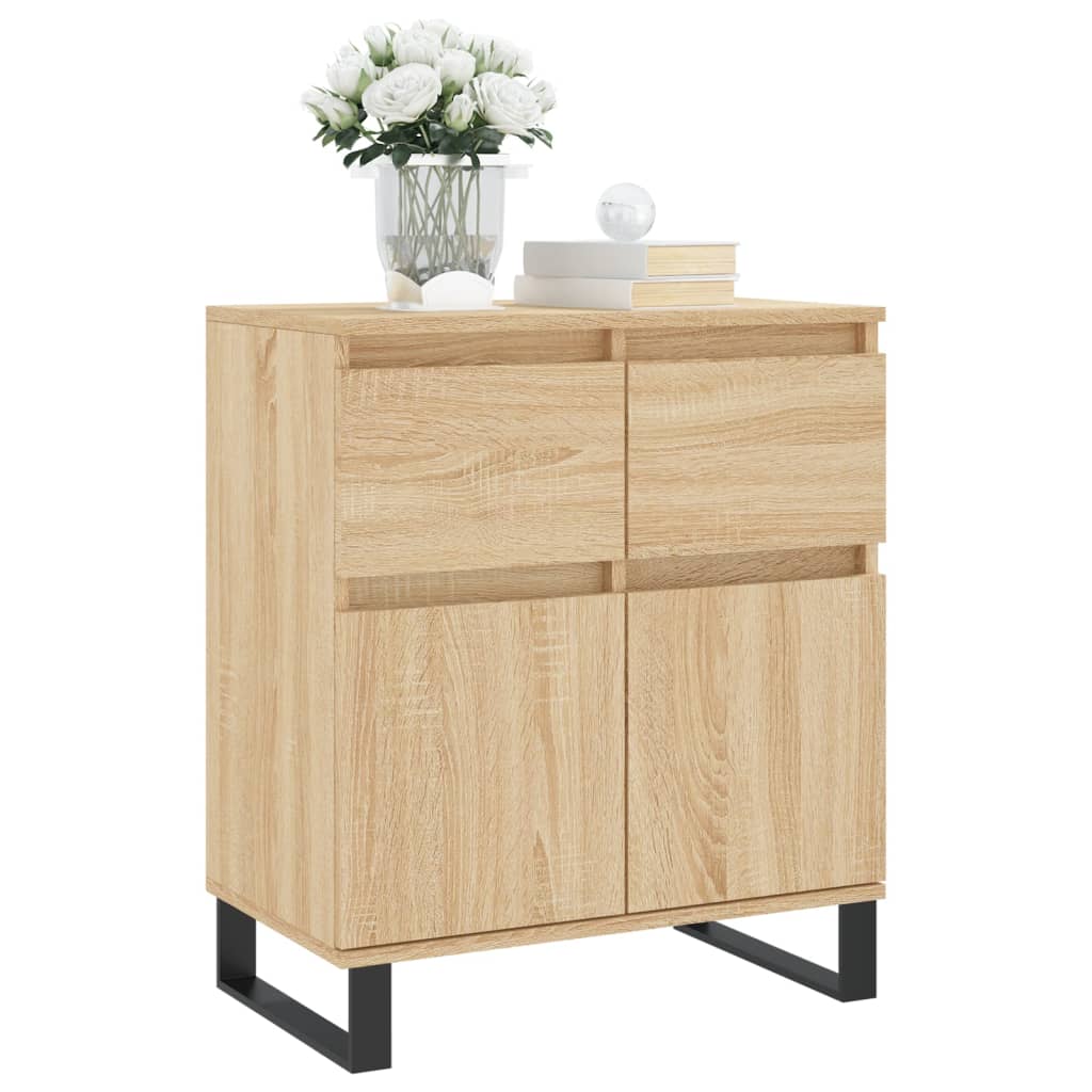 Dressoir 60x35x70 cm bewerkt hout sonoma eikenkleurig is nu te koop bij PeponiXL, paradijselijk wonen!