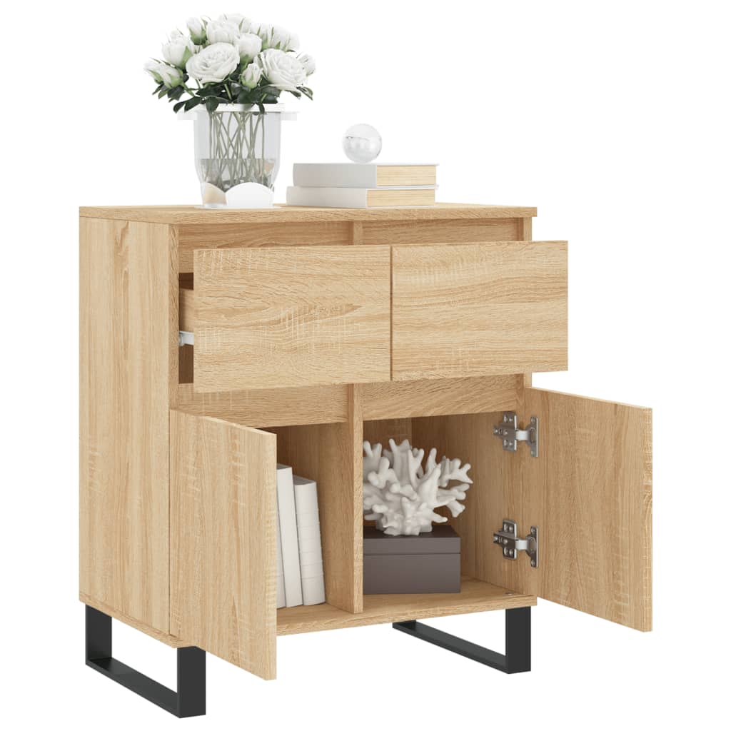 Dressoir 60x35x70 cm bewerkt hout sonoma eikenkleurig is nu te koop bij PeponiXL, paradijselijk wonen!