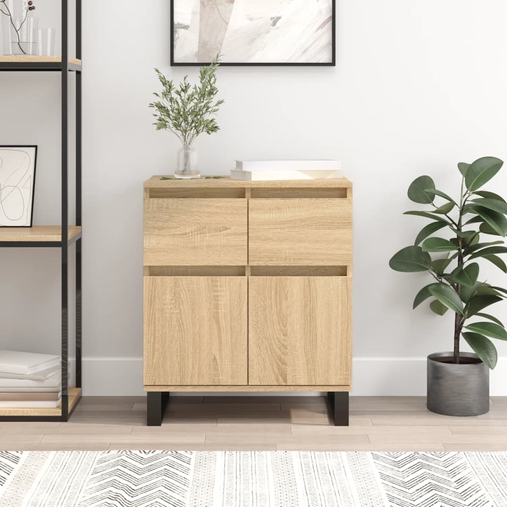 Dressoir 60x35x70 cm bewerkt hout sonoma eikenkleurig is nu te koop bij PeponiXL, paradijselijk wonen!