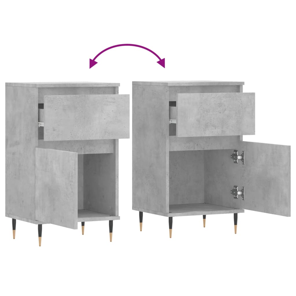 Dressoir 40x35x70 cm bewerkt hout betongrijs is nu te koop bij PeponiXL, paradijselijk wonen!
