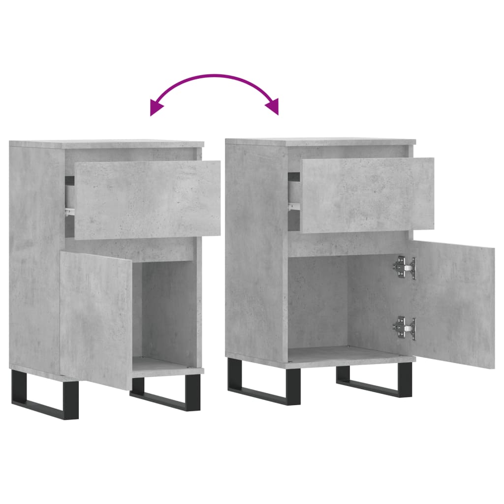 Dressoir 40x35x70 cm bewerkt hout betongrijs is nu te koop bij PeponiXL, paradijselijk wonen!