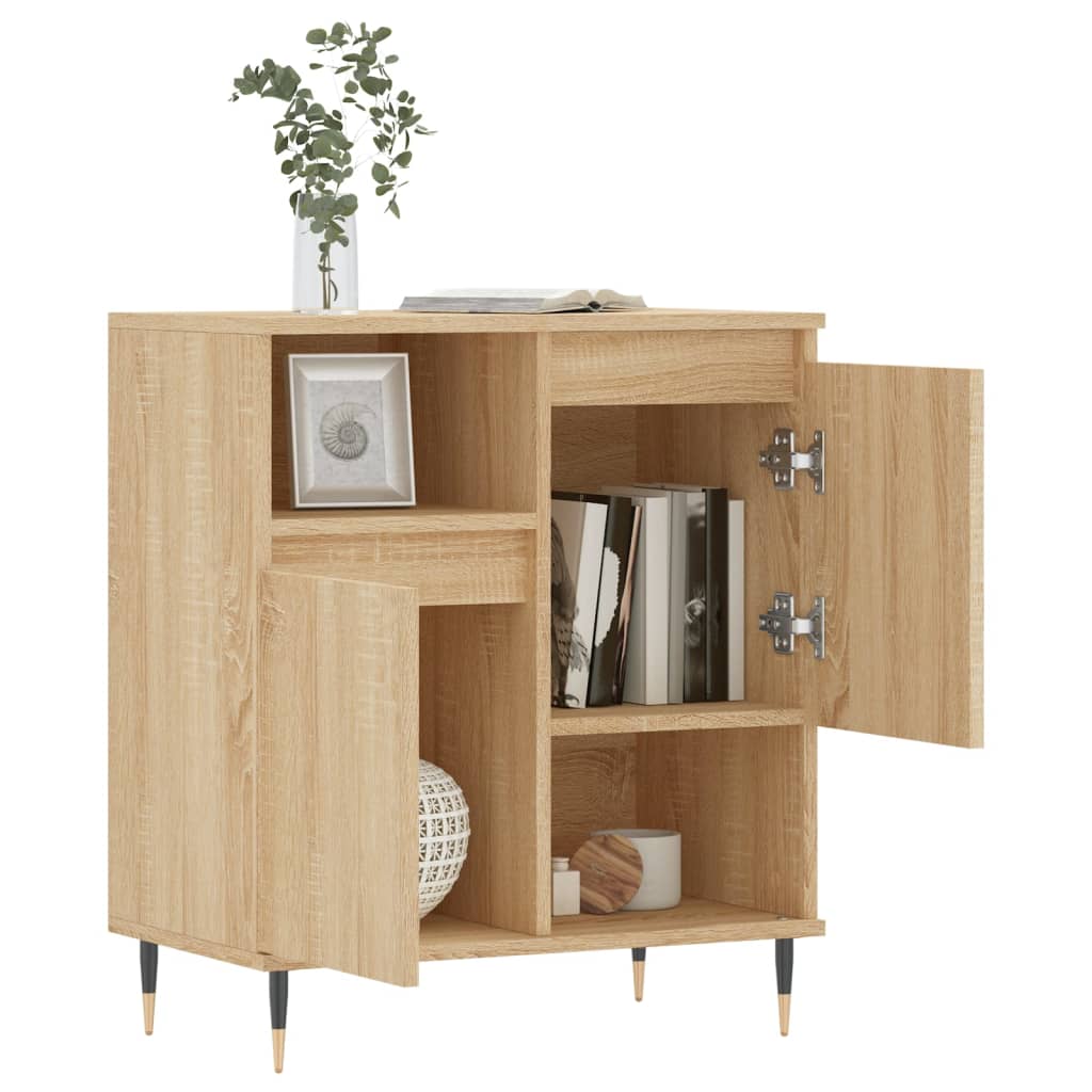 Dressoir 60x35x70 cm bewerkt hout sonoma eikenkleurig is nu te koop bij PeponiXL, paradijselijk wonen!