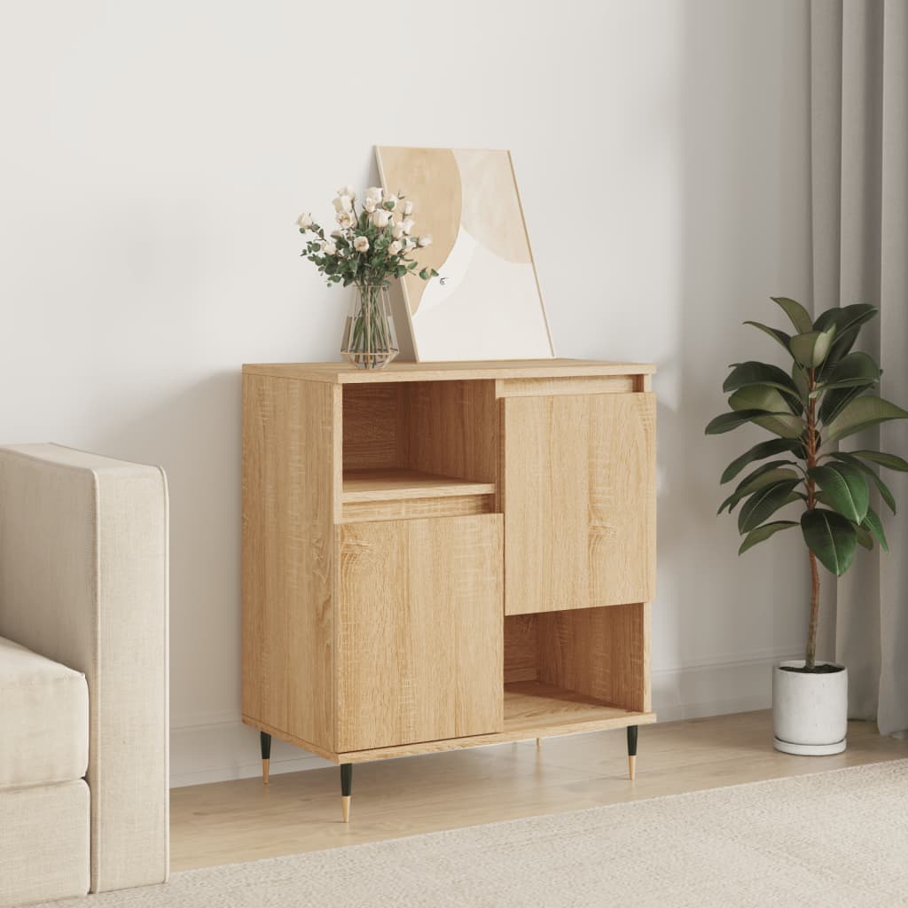Dressoir 60x35x70 cm bewerkt hout sonoma eikenkleurig is nu te koop bij PeponiXL, paradijselijk wonen!