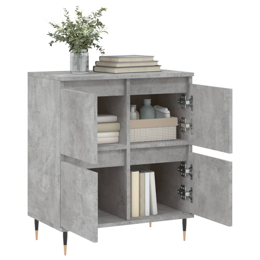 Dressoir 60x35x70 cm bewerkt hout betongrijs is nu te koop bij PeponiXL, paradijselijk wonen!