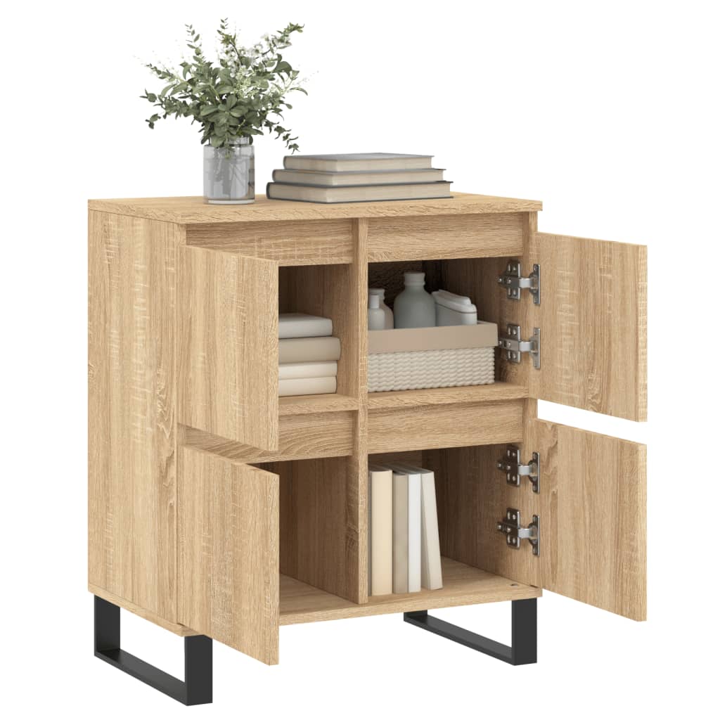 Dressoir 60x35x70 cm bewerkt hout sonoma eikenkleurig is nu te koop bij PeponiXL, paradijselijk wonen!