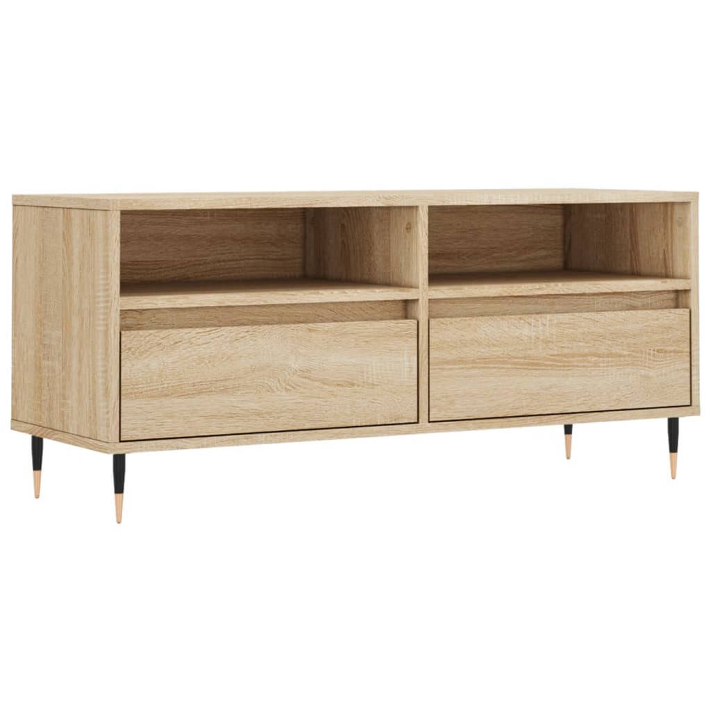 Tv-meubel 100x34,5x44,5 cm bewerkt hout sonoma eikenkleurig is nu te koop bij PeponiXL, paradijselijk wonen!