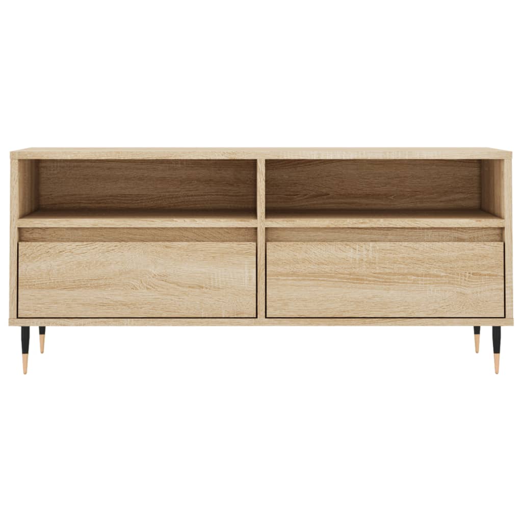 Tv-meubel 100x34,5x44,5 cm bewerkt hout sonoma eikenkleurig is nu te koop bij PeponiXL, paradijselijk wonen!