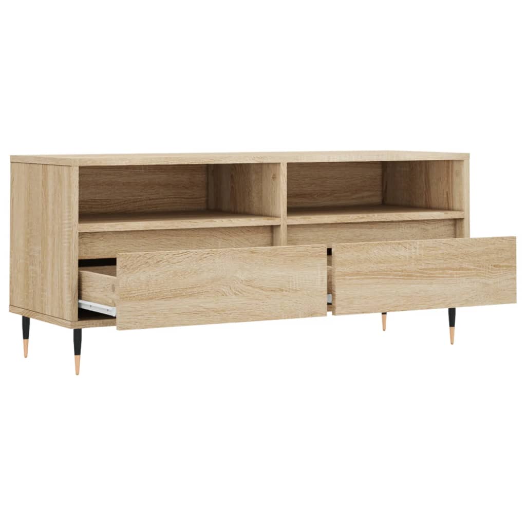 Tv-meubel 100x34,5x44,5 cm bewerkt hout sonoma eikenkleurig is nu te koop bij PeponiXL, paradijselijk wonen!