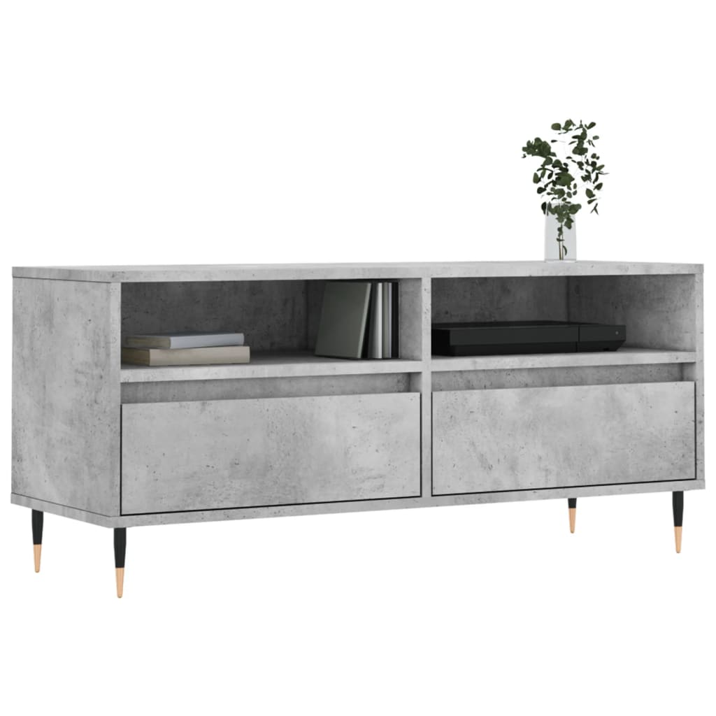 Tv-meubel 100x34,5x44,5 cm bewerkt hout betongrijs is nu te koop bij PeponiXL, paradijselijk wonen!