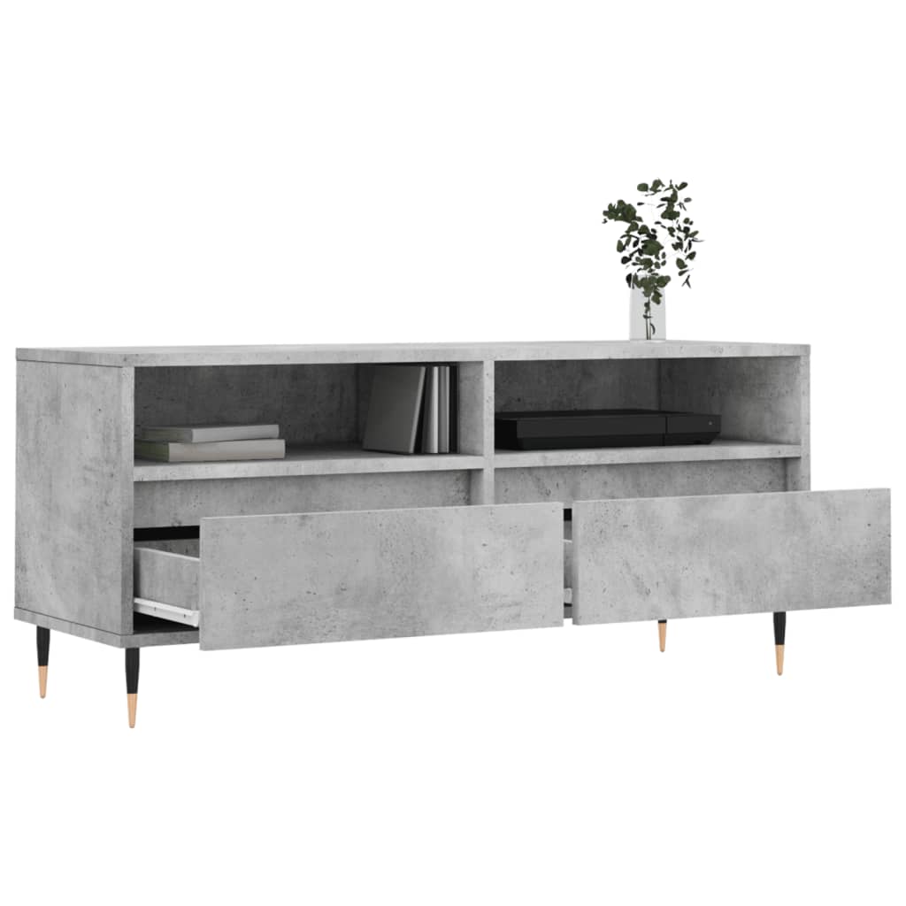 Tv-meubel 100x34,5x44,5 cm bewerkt hout betongrijs is nu te koop bij PeponiXL, paradijselijk wonen!