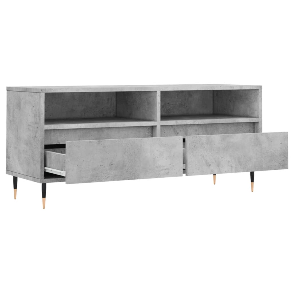 Tv-meubel 100x34,5x44,5 cm bewerkt hout betongrijs is nu te koop bij PeponiXL, paradijselijk wonen!