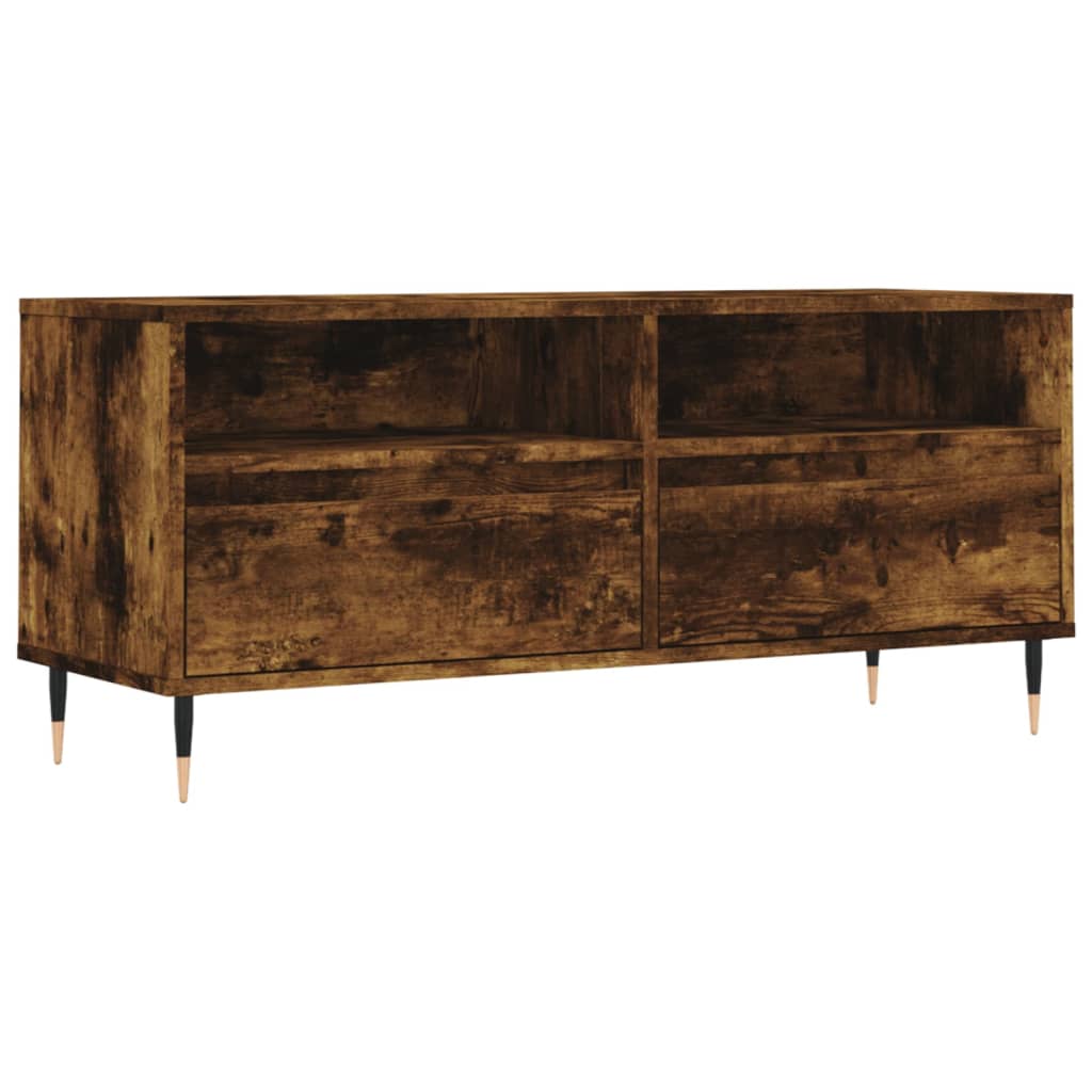 Tv-meubel 100x34,5x44,5 cm bewerkt hout gerookt eikenkleurig is nu te koop bij PeponiXL, paradijselijk wonen!