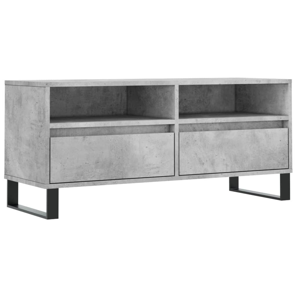 Tv-meubel 100x34,5x44,5 cm bewerkt hout betongrijs is nu te koop bij PeponiXL, paradijselijk wonen!