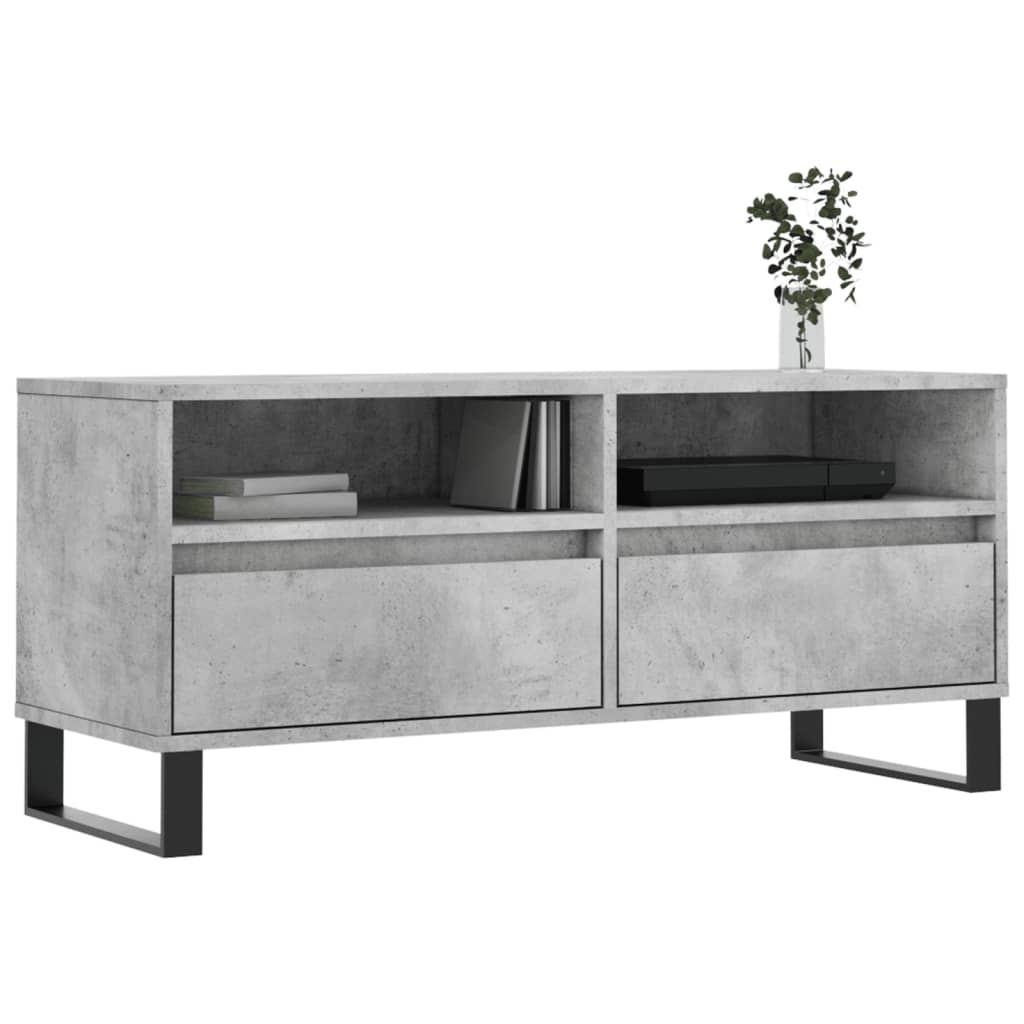 Tv-meubel 100x34,5x44,5 cm bewerkt hout betongrijs is nu te koop bij PeponiXL, paradijselijk wonen!