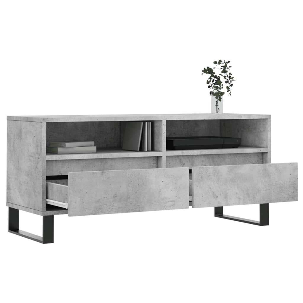 Tv-meubel 100x34,5x44,5 cm bewerkt hout betongrijs is nu te koop bij PeponiXL, paradijselijk wonen!