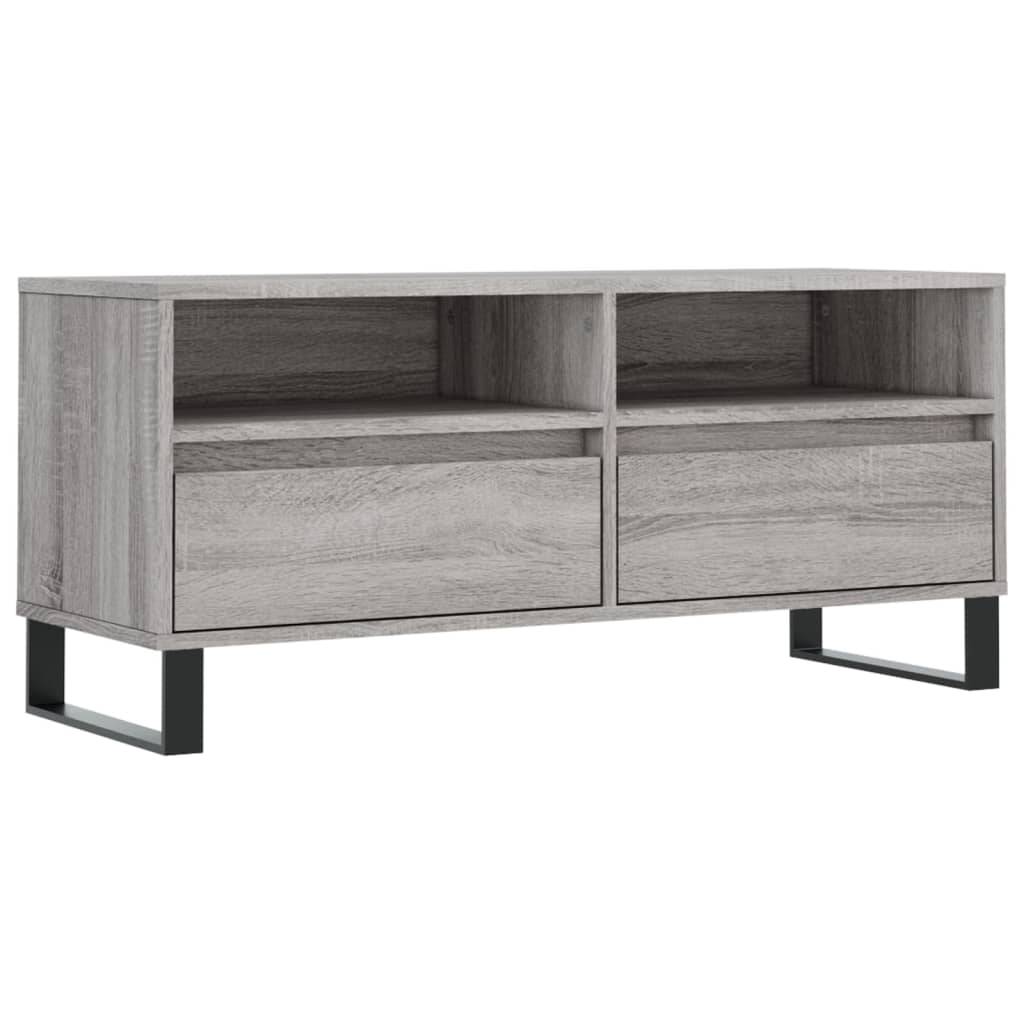 Tv-meubel 100x34,5x44,5 cm bewerkt hout grijs sonoma eikenkleur is nu te koop bij PeponiXL, paradijselijk wonen!