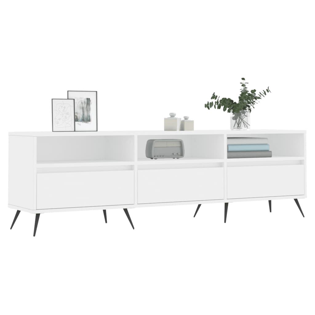 Tv-meubel 150x30x44,5 cm bewerkt hout wit is nu te koop bij PeponiXL, paradijselijk wonen!