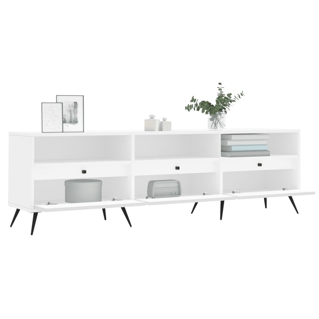 Tv-meubel 150x30x44,5 cm bewerkt hout wit is nu te koop bij PeponiXL, paradijselijk wonen!