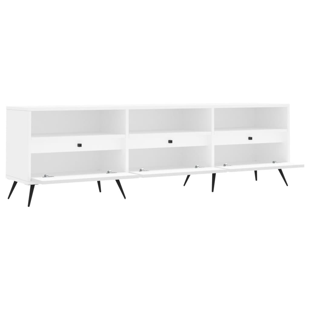 Tv-meubel 150x30x44,5 cm bewerkt hout wit is nu te koop bij PeponiXL, paradijselijk wonen!