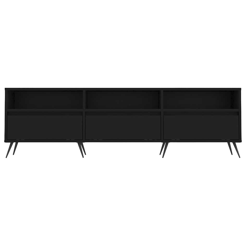Tv-meubel 150x30x44,5 cm bewerkt hout zwart is nu te koop bij PeponiXL, paradijselijk wonen!