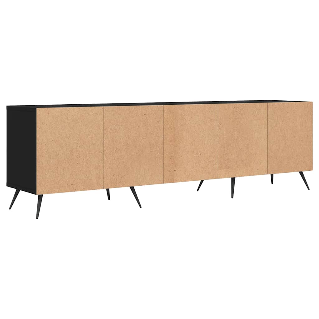 Tv-meubel 150x30x44,5 cm bewerkt hout zwart is nu te koop bij PeponiXL, paradijselijk wonen!