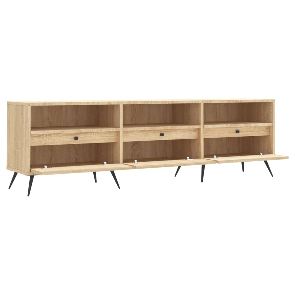 Tv-meubel 150x30x44,5 cm bewerkt hout sonoma eikenkleurig is nu te koop bij PeponiXL, paradijselijk wonen!