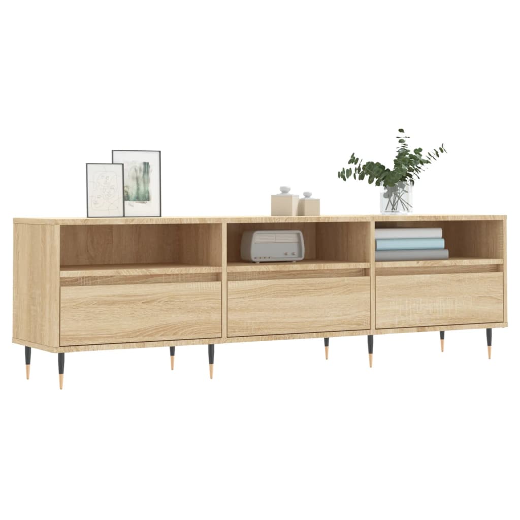 Tv-meubel 150x30x44,5 cm bewerkt hout sonoma eikenkleurig is nu te koop bij PeponiXL, paradijselijk wonen!