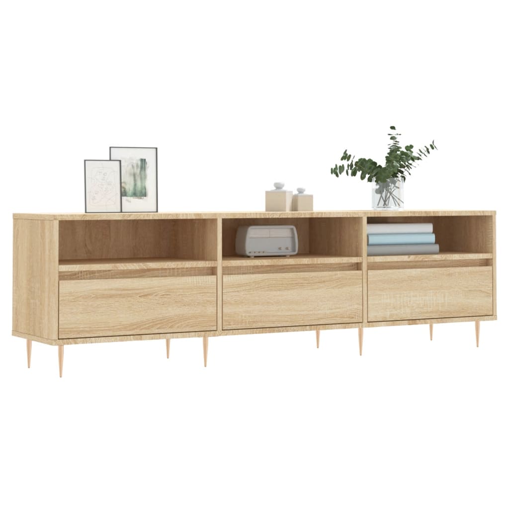 Tv-meubel 150x30x44,5 cm bewerkt hout sonoma eikenkleurig is nu te koop bij PeponiXL, paradijselijk wonen!