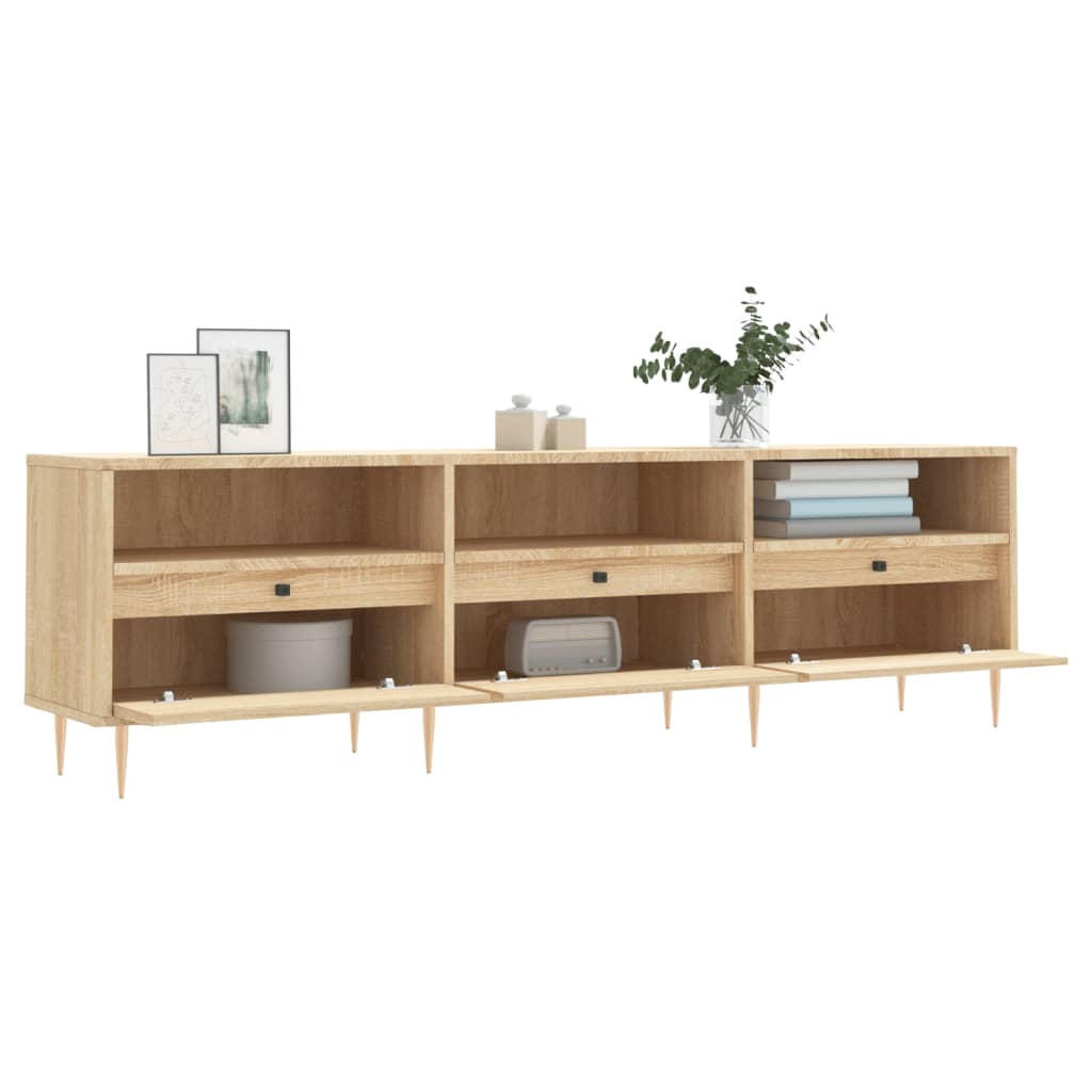 Tv-meubel 150x30x44,5 cm bewerkt hout sonoma eikenkleurig is nu te koop bij PeponiXL, paradijselijk wonen!