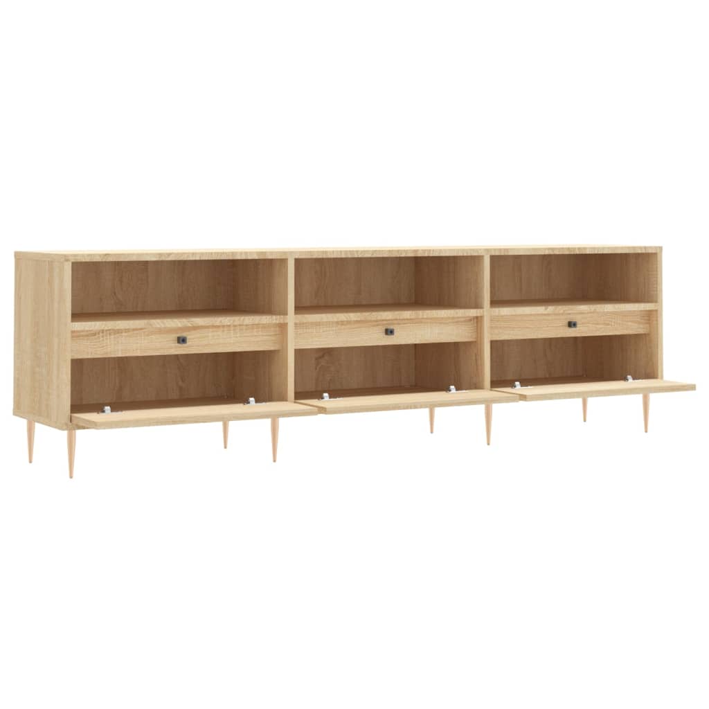 Tv-meubel 150x30x44,5 cm bewerkt hout sonoma eikenkleurig is nu te koop bij PeponiXL, paradijselijk wonen!