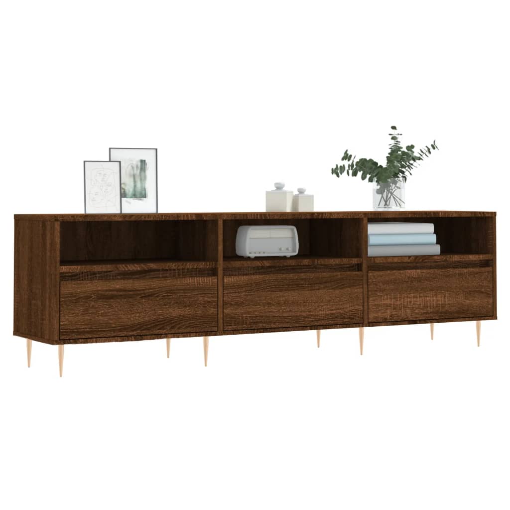 Tv-meubel 150x30x44,5 cm bewerkt hout bruin eikenkleur is nu te koop bij PeponiXL, paradijselijk wonen!