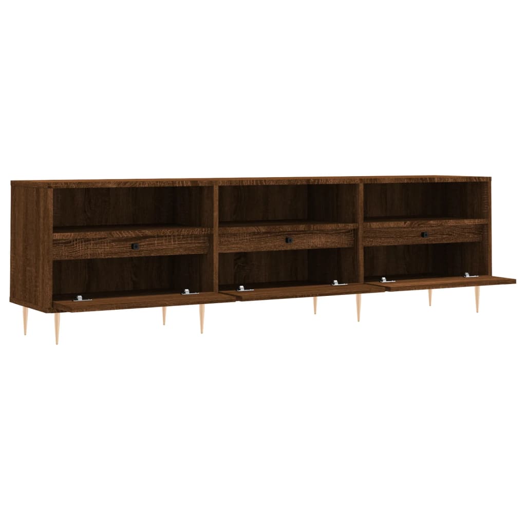 Tv-meubel 150x30x44,5 cm bewerkt hout bruin eikenkleur is nu te koop bij PeponiXL, paradijselijk wonen!