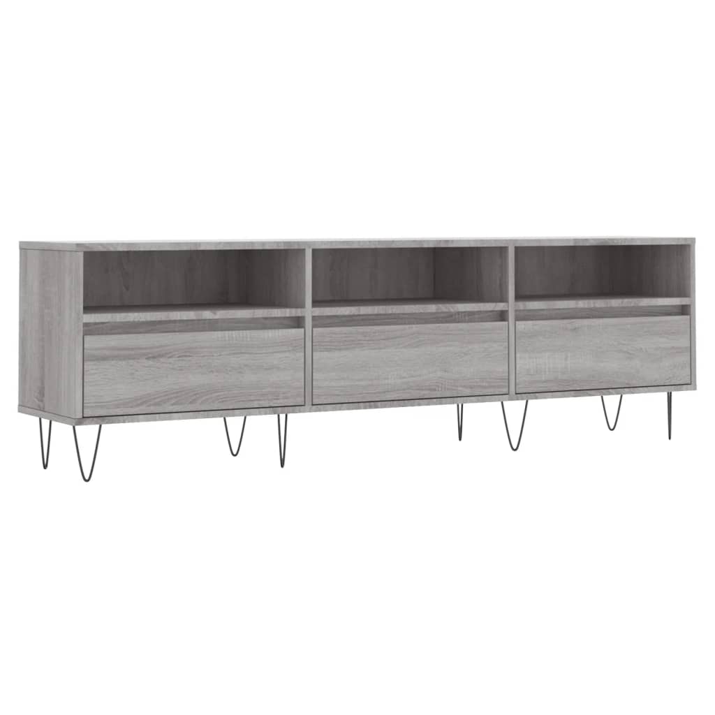 Tv-meubel 150x30x44,5 cm bewerkt hout grijs sonoma eikenkleurig is nu te koop bij PeponiXL, paradijselijk wonen!
